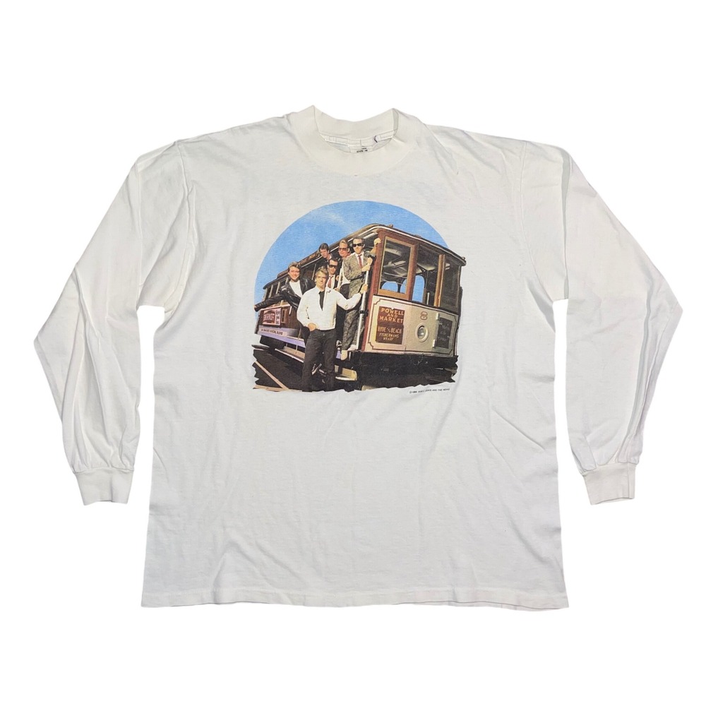 Vintage 1984 Huey Lewis and the News Sports‎ Tour Long Sleeve Shirt White XL